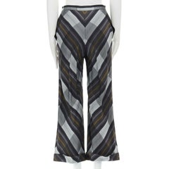 Alexander McQueen AW00 pantaloni a gamba larga a quadri grigi IT42 26".