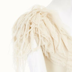 runway ALEXANDER MCQUEEN SS03 Oyster beige raw distress ruffle drape top IT40 S