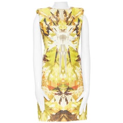 runway ALEXANDER MCQUEEN SS09 yellow kaleidoscope digital print dress IT40 S