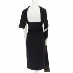 runway ALEXANDER MCQUEEN Vintage SS01 black wrap sleeves dress IT40 US4 UK8 S