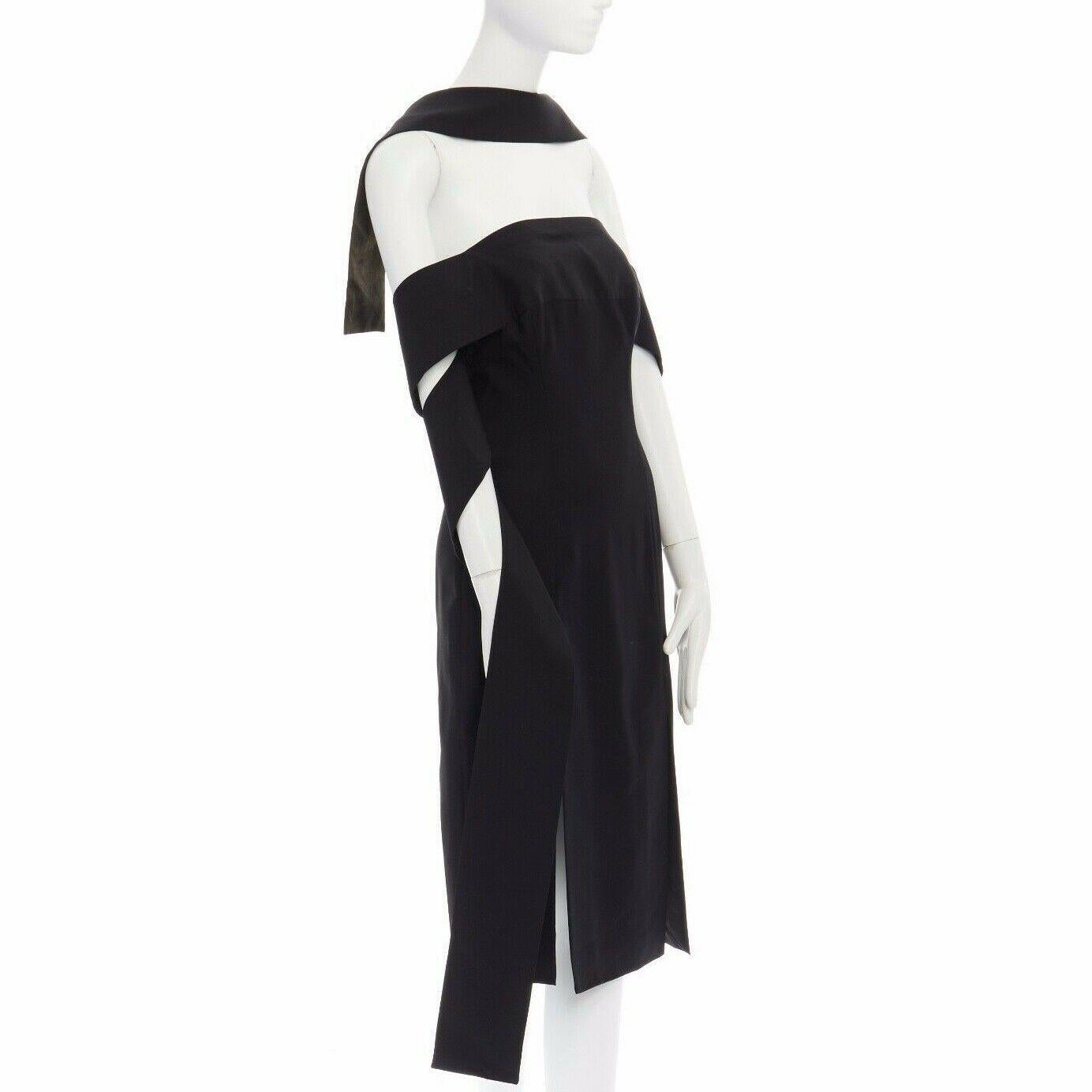 runway ALEXANDER MCQUEEN Vintage SS01 black wrap sleeves dress IT40 US4 UK8 S In Excellent Condition In Hong Kong, NT