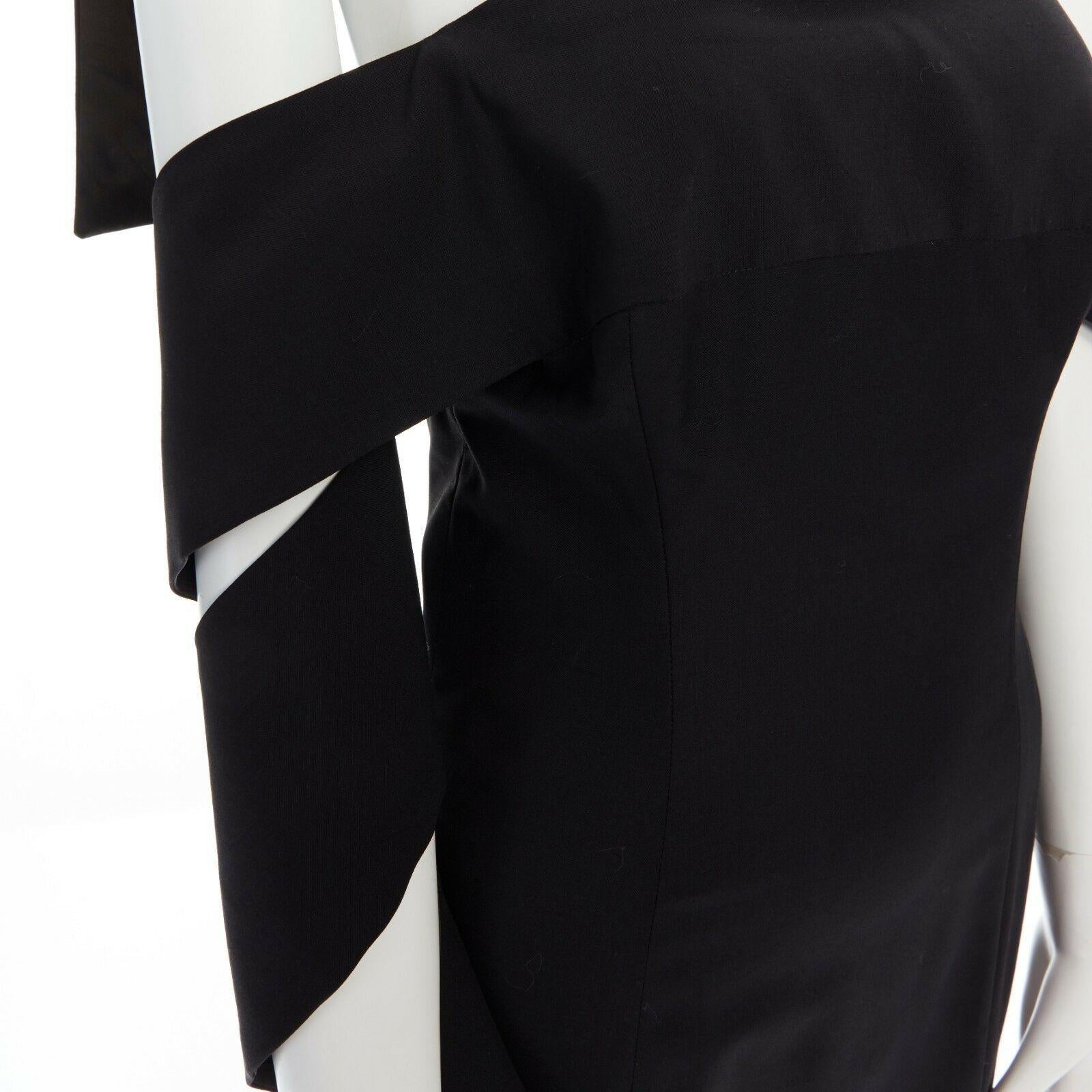 runway ALEXANDER MCQUEEN Vintage SS01 black wrap sleeves dress IT40 US4 UK8 S 3