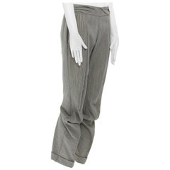 mcqueen ss99 runway ALEXANDER MCQUEEN Vintage SS99 grey S-cut ruche knee hem pants IT40 29"