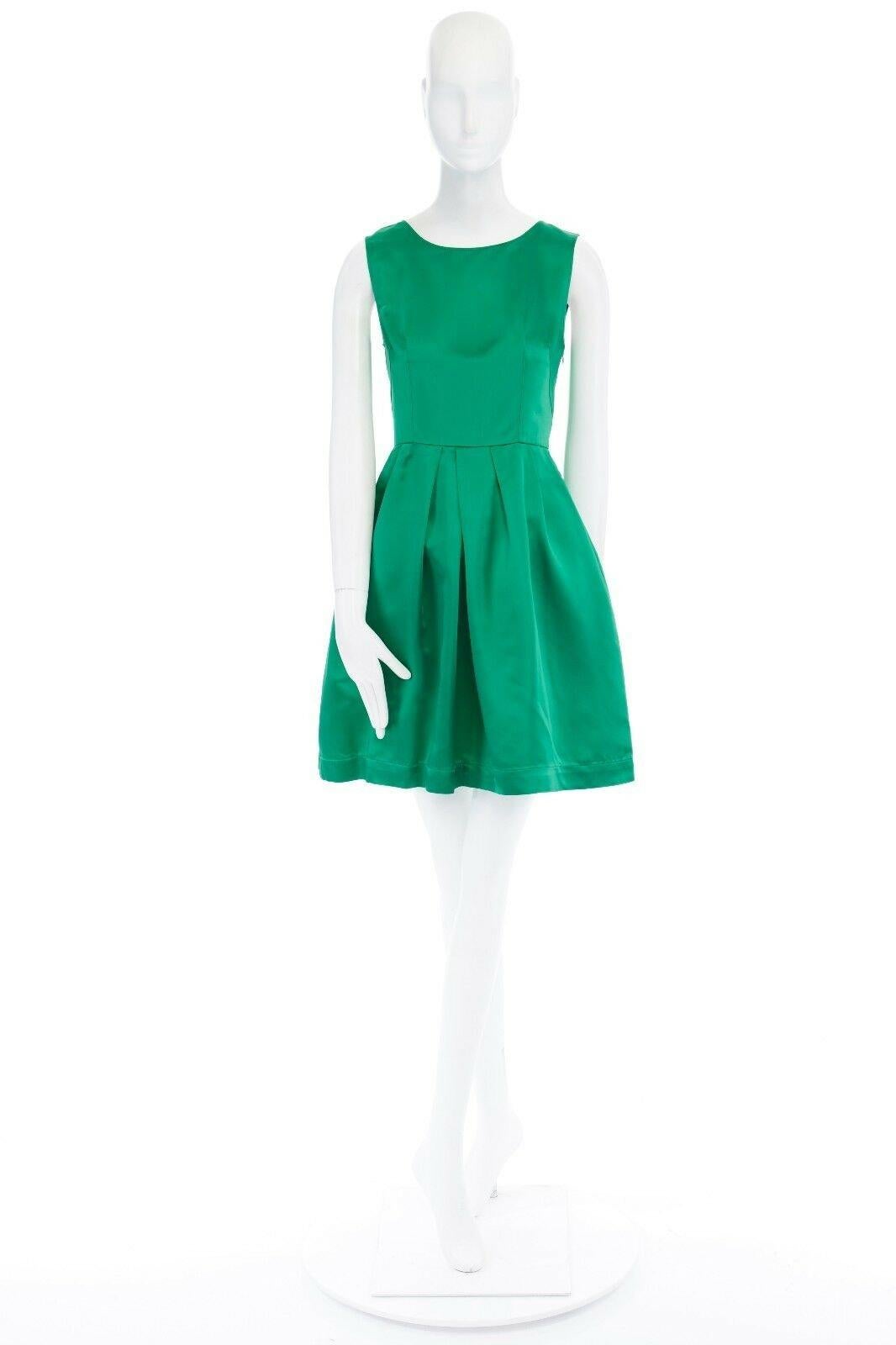 runway ANTONIO MARRAS green acetate fitted waist pleat skirt cocktail dress  IT40 at 1stDibs