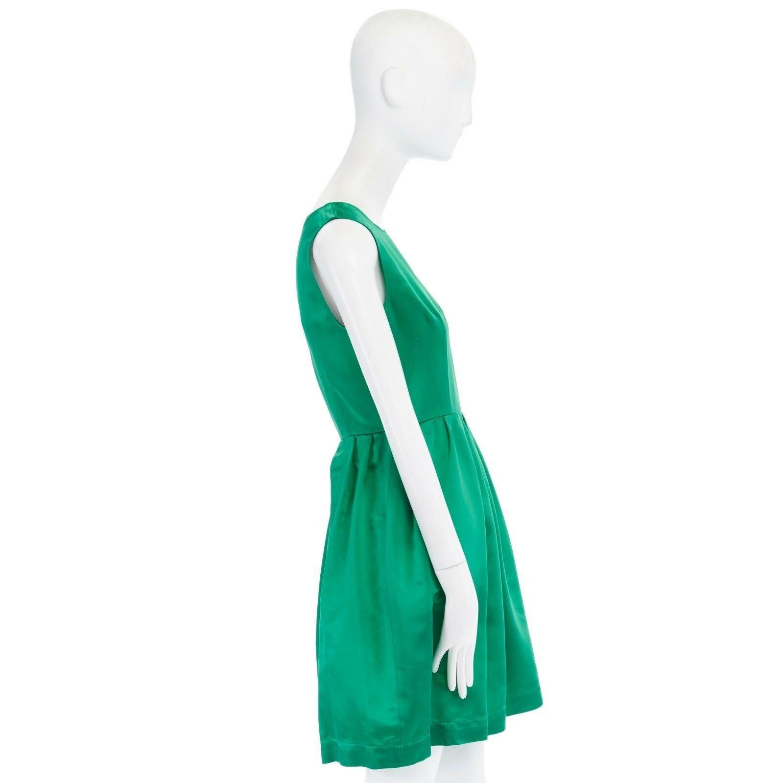 Green runway ANTONIO MARRAS green acetate fitted waist pleat skirt cocktail dress IT40