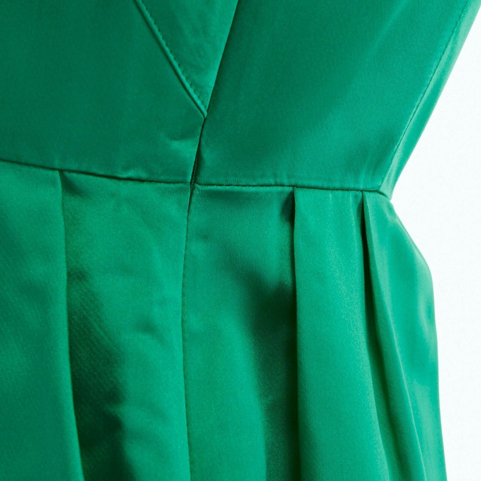 runway ANTONIO MARRAS green acetate fitted waist pleat skirt cocktail dress IT40 4