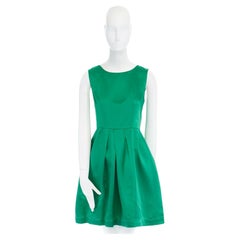 runway ANTONIO MARRAS green acetate fitted waist pleat skirt cocktail dress IT40