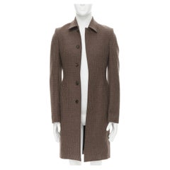 runway BALENCAIGA Demna 2019 Runway Hourglass brown check tweed coat IT44 XS