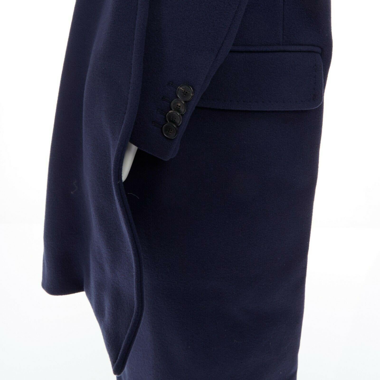 runway BALENCIAGA 17 blue wool Pulled wrap double breasted decostructed coat XS 3