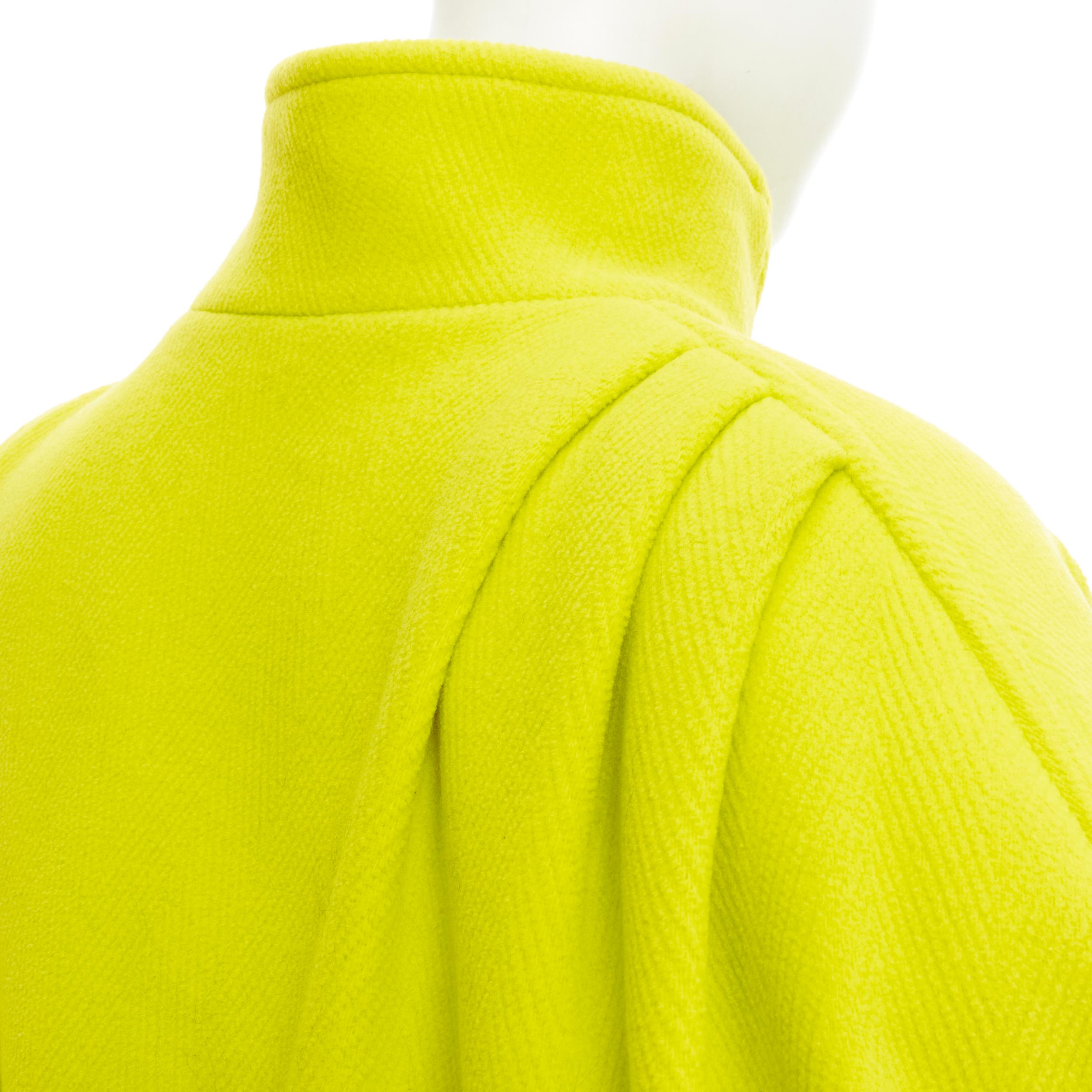 runway BALENCIAGA 2019 Runway yellow wool padded oversized cocoon coat FR34 XS For Sale 3