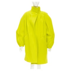 runway BALENCIAGA 2019 Runway yellow wool padded oversized cocoon coat FR34 XS