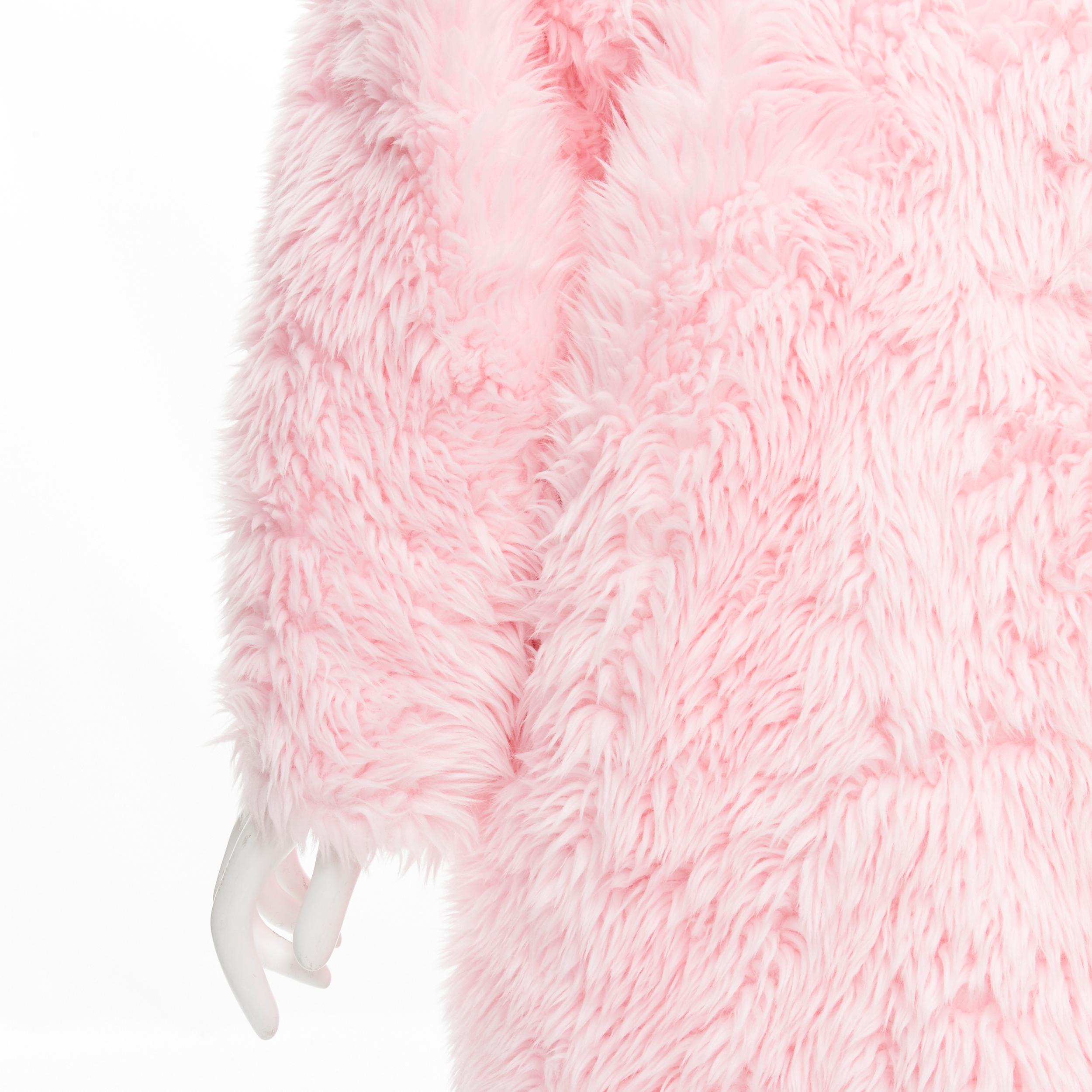 runway BALENCIAGA Demna 2019 pink faux fur plush Swing coat FR36 S 2