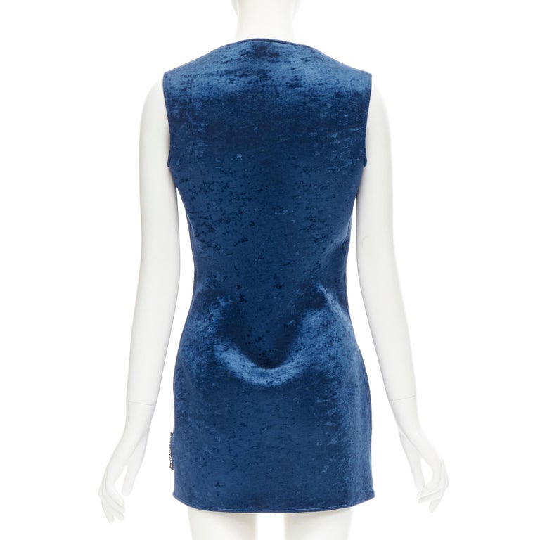 runway BALENCIAGA Demna 2019 Runway blue crushed velvet dress FR38 XS Kylie  at 1stDibs | joe and elle velvet dress, balenciaga blue velvet dress, balenciaga  velvet dress