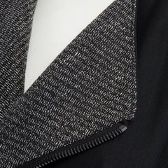 runway BALENCIAGA GHESQUIERE 2009 black tweed collar biker jacket S FR36 US4 UK8