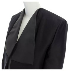 runway BALENCIAGA GHESQUIERE 2012 black leather panel collarless jacket FR34 XS