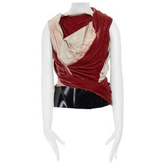 runway BALENCIAGA GHESQUIERE AW08 red draped velvet corset top FR38 US6 UK10