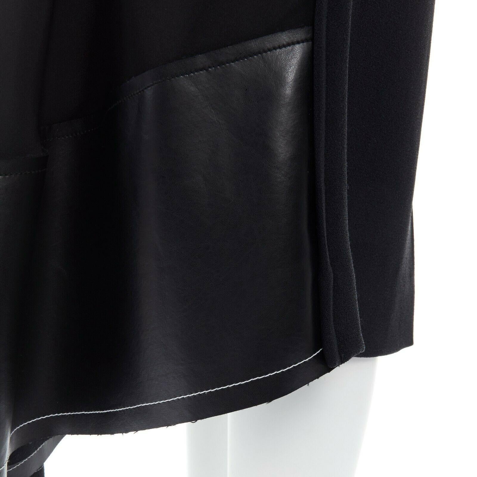 runway BALENCIAGA GHESQUIERE AW11 black faux leather panel skirt FR36 US4 UK8 S 4