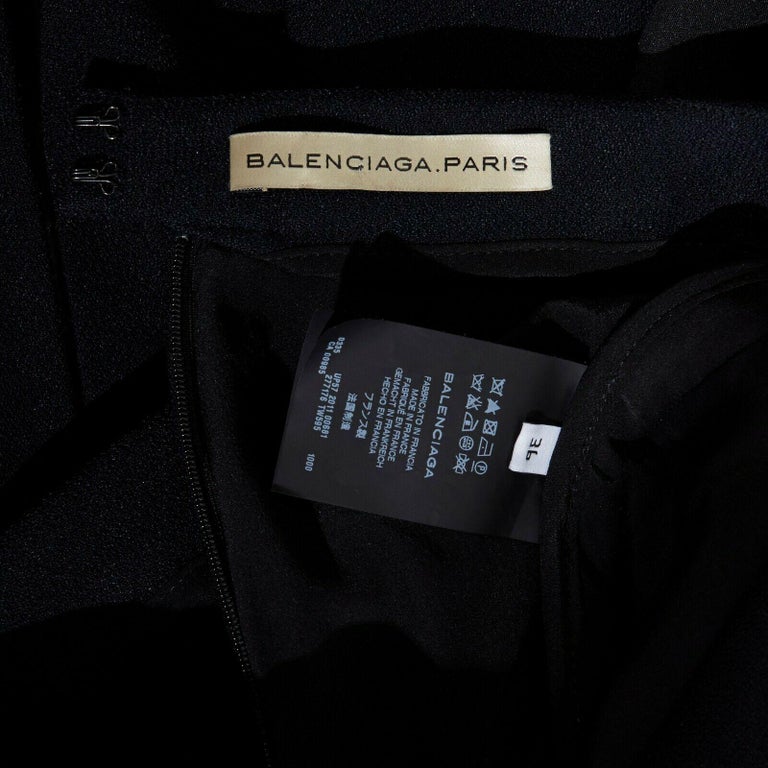 runway BALENCIAGA GHESQUIERE AW11 black faux leather panel skirt FR36 ...