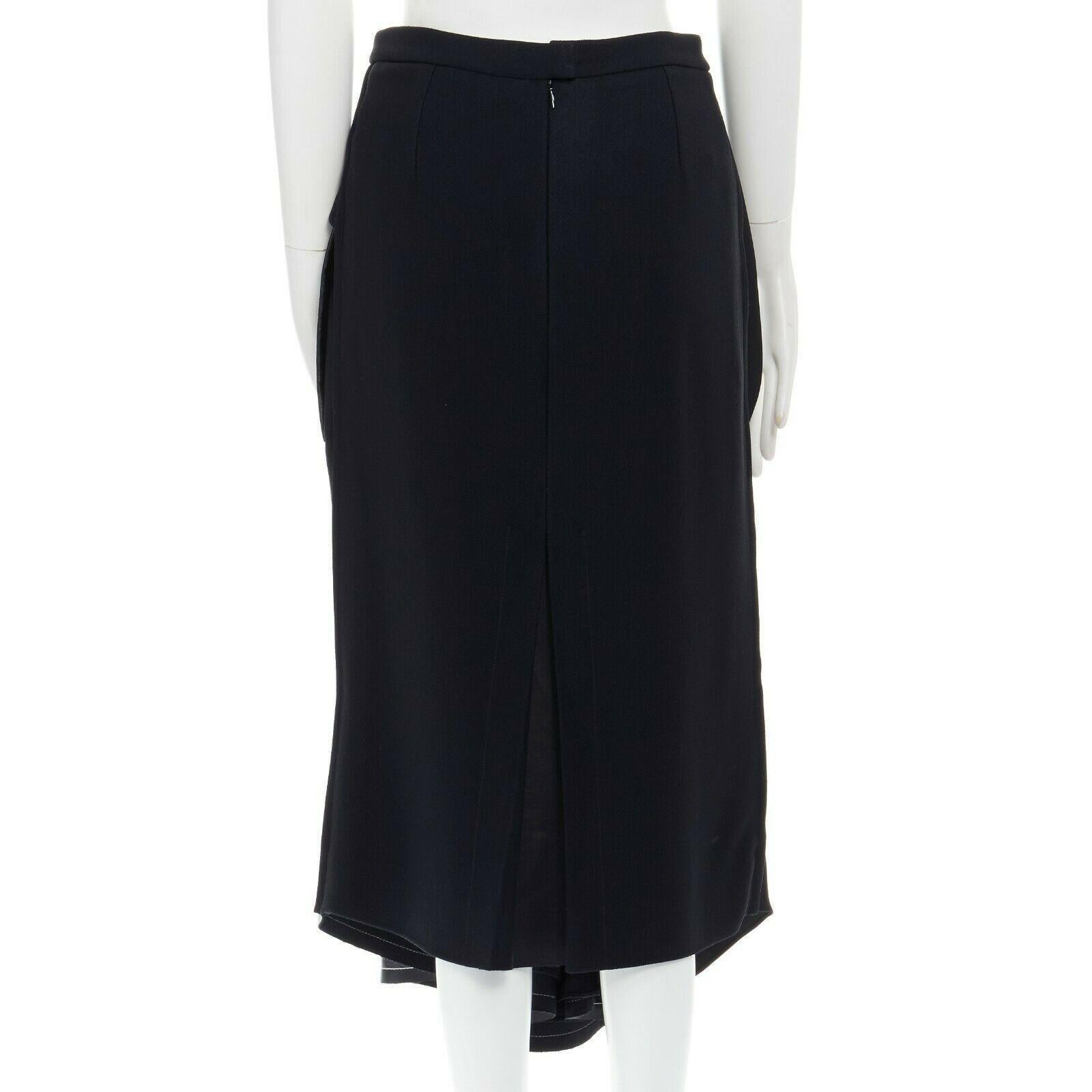 runway BALENCIAGA GHESQUIERE AW11 black faux leather panel skirt FR36 US4 UK8 S In Excellent Condition In Hong Kong, NT