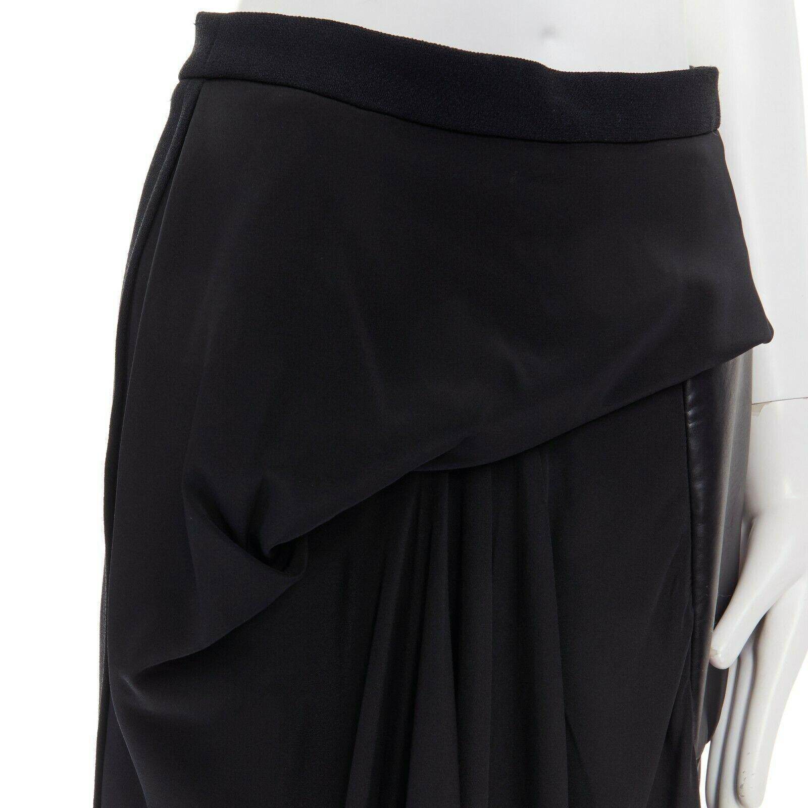 runway BALENCIAGA GHESQUIERE AW11 black faux leather panel skirt FR36 US4 UK8 S 1