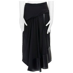 runway BALENCIAGA GHESQUIERE AW11 black faux leather panel skirt FR36 US4 UK8 S