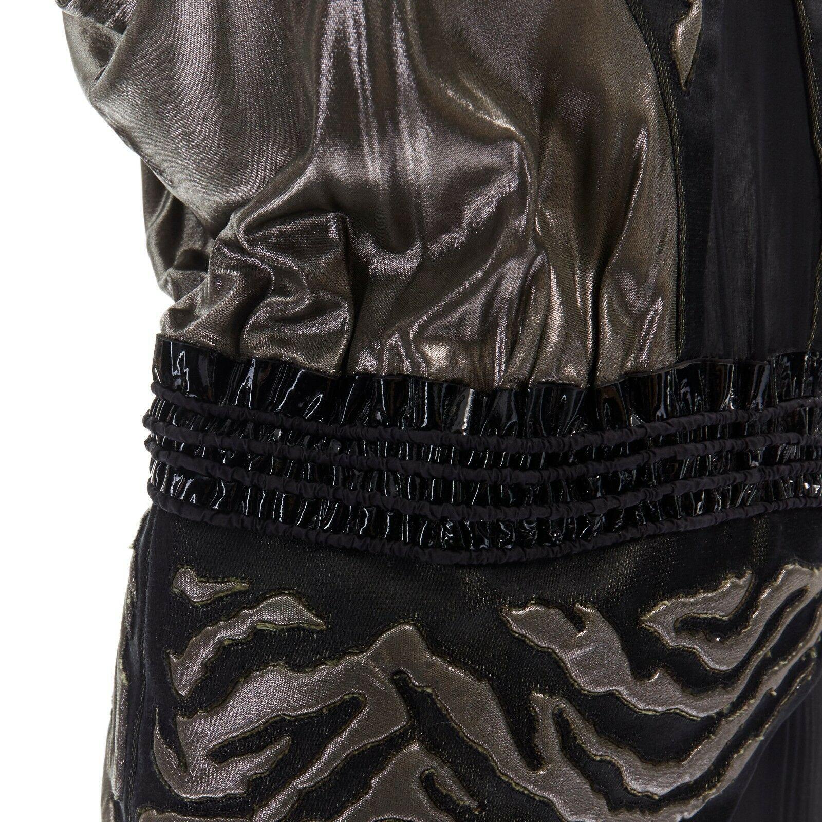 Women's runway BALENCIAGA GHESQUIERE AW12 black silver sheer layered dress FR36 US4 UK8