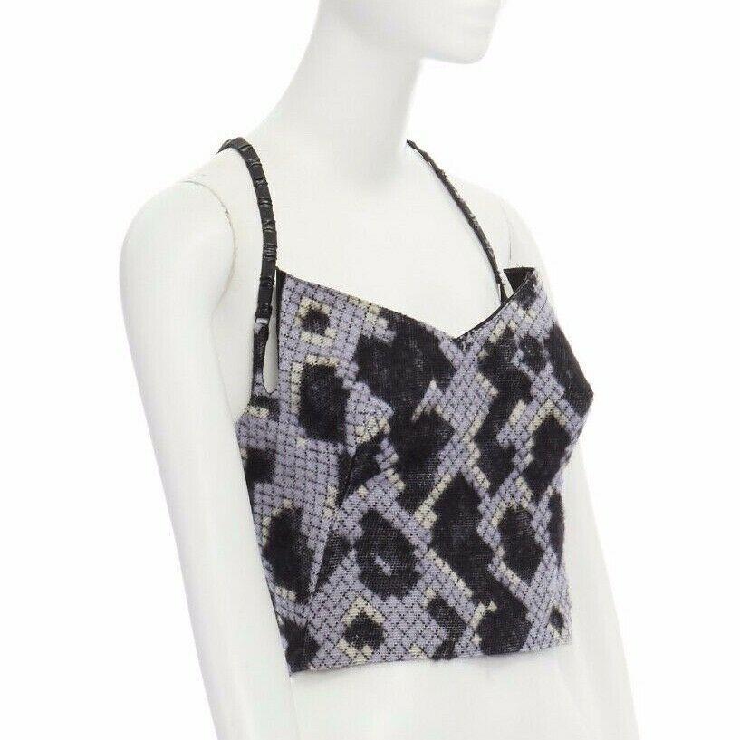 runway BALENCIAGA GHESQUIERE AW12 blue python wool bustier top FR38 US6 UK10 In Good Condition In Hong Kong, NT