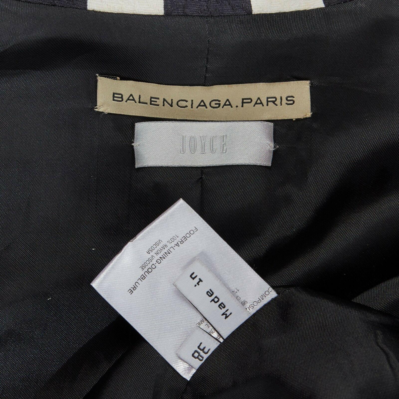 runway BALENCIAGA GHESQUIERE SS06 black white brocade blazer jacket FR38 S 2