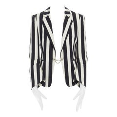 défilé BALENCIAGA GHESQUIERE SS06 veste blazer brocart noir blanc FR38 S