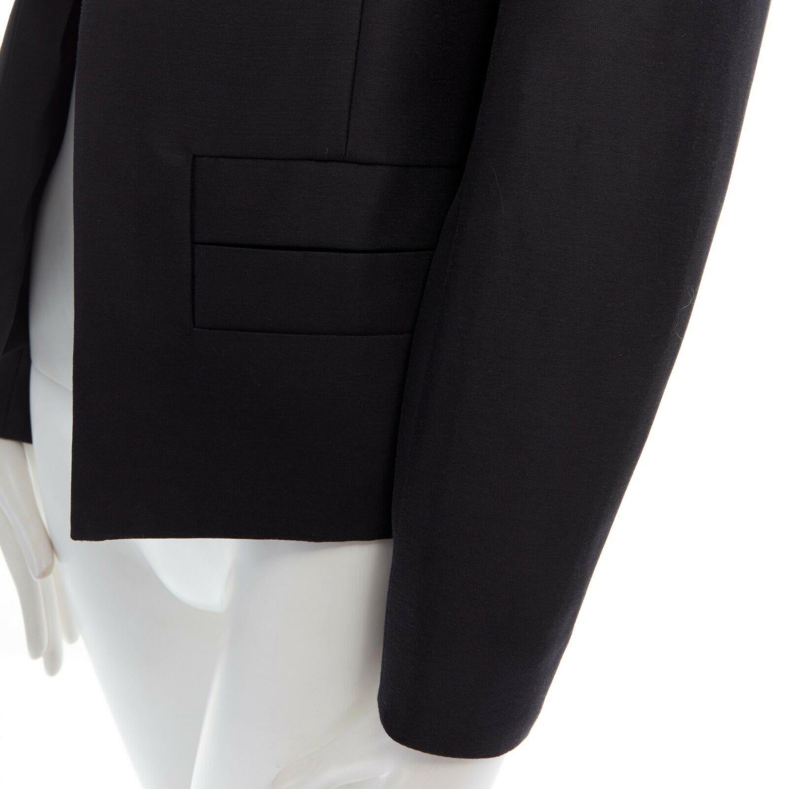runway BALENCIAGA GHESQUIERE SS12 black leather panel collarless jacket FR34 XS 3