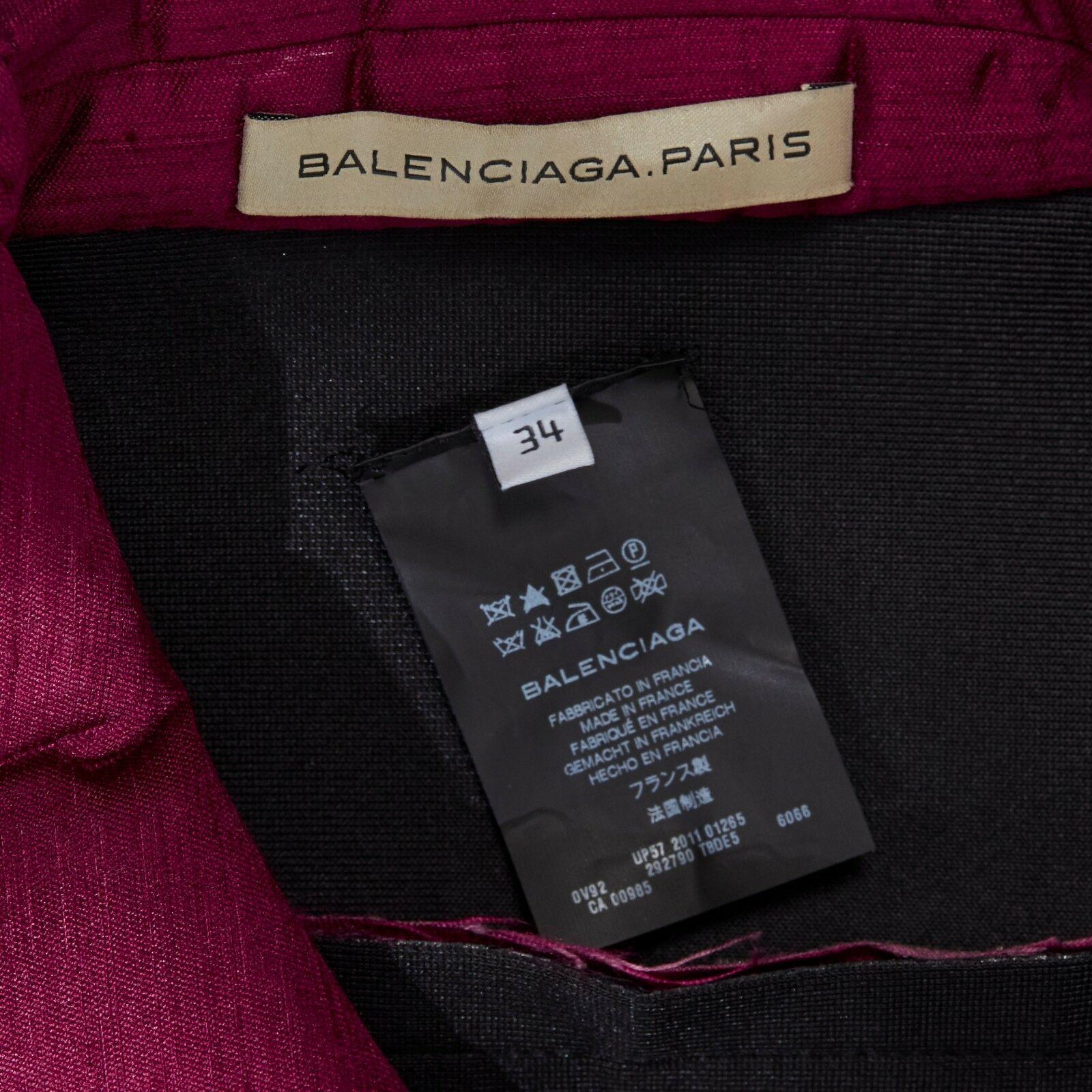 runway BALENCIAGA GHESQUIERE SS12 pink color block silk padded jacket coat FR34 5