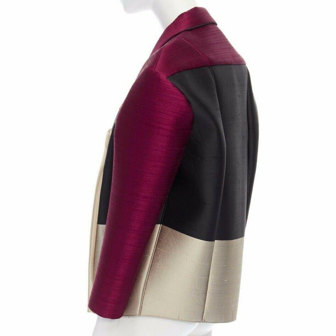 runway BALENCIAGA GHESQUIERE SS12 pink color block silk padded jacket coat FR34 1