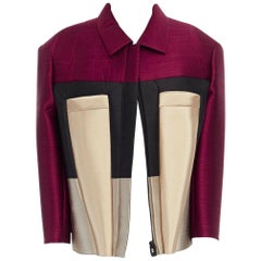 défilé BALENCIAGA GHESQUIERE SS12 rose color block silk padded jacket coat FR34