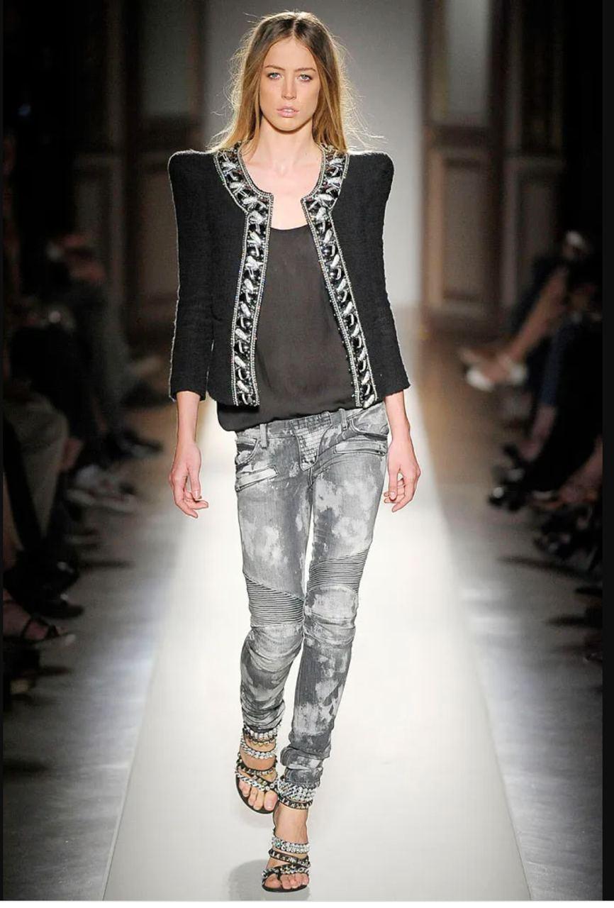 Runway Balmain Crystals And Faux Pearls Embellished Jacket, 2009 Spring RTW  7