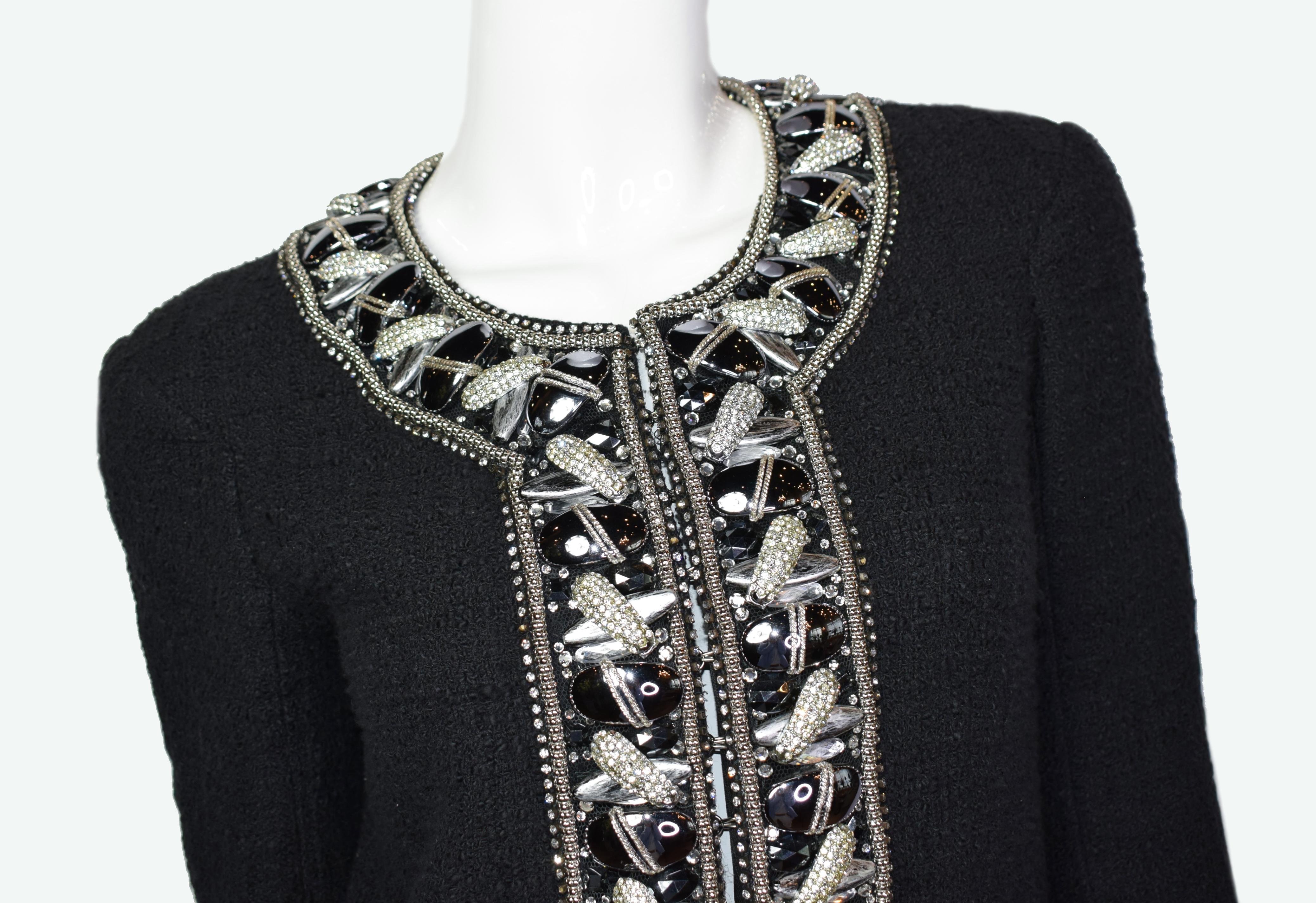Women's Runway Balmain Crystals And Faux Pearls Embellished Jacket, 2009 Spring RTW  For Sale
