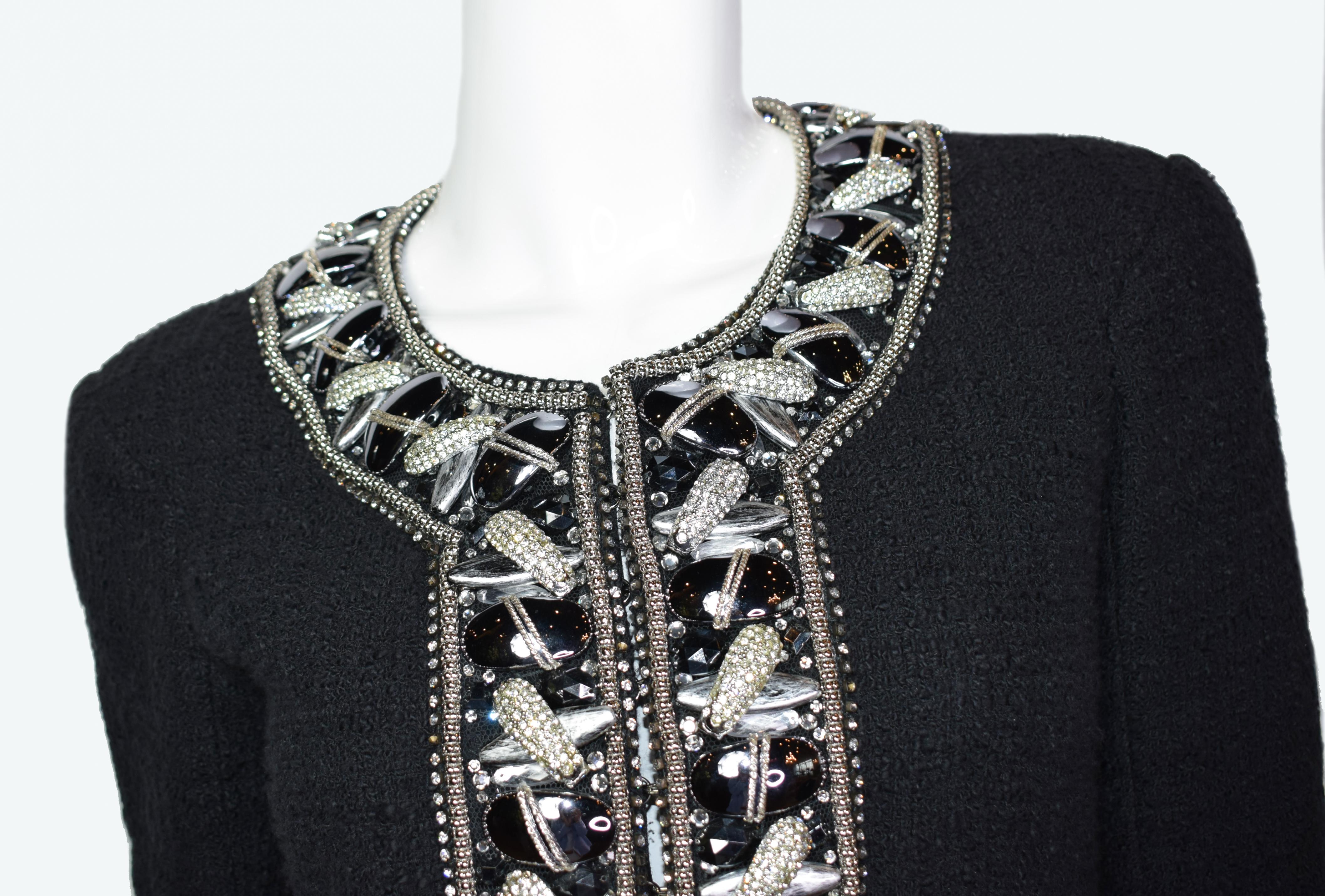 Runway Balmain Crystals And Faux Pearls Embellished Jacket, 2009 Spring RTW  For Sale 1