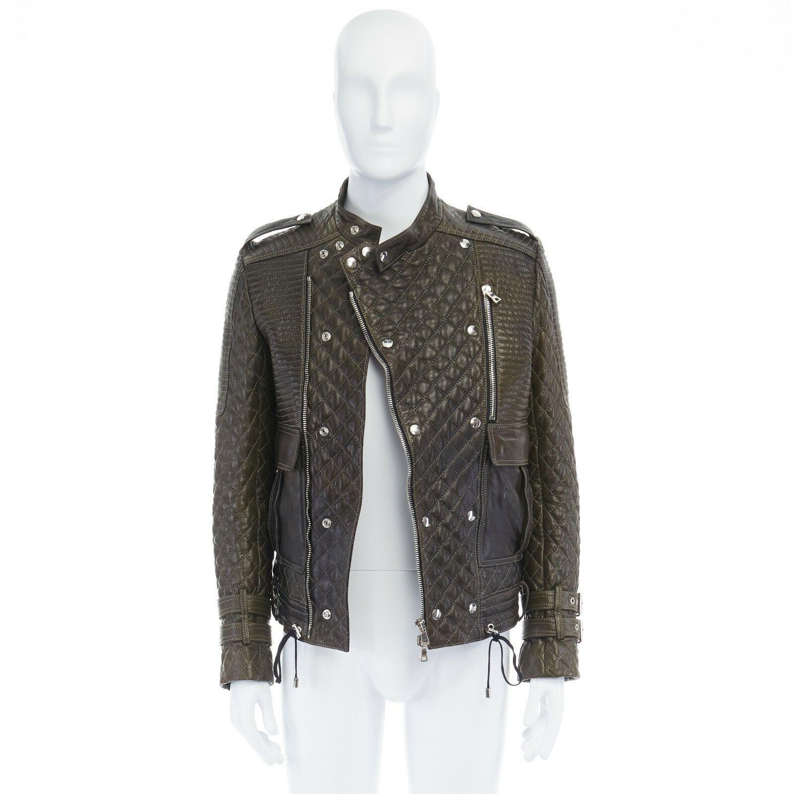 balmain quilted leather jacket