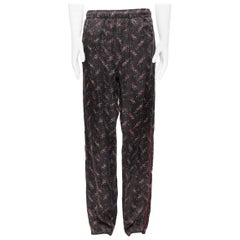 défilé BOTTEGA VENETA 100% soie noir blanc rouge moucheté pantalon de pyjama IT48