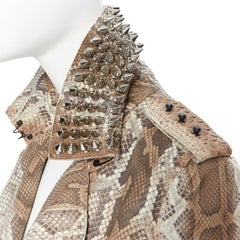 runway BURBERRY PRORSUM SS11 python leather double breasted spike stud coat IT40