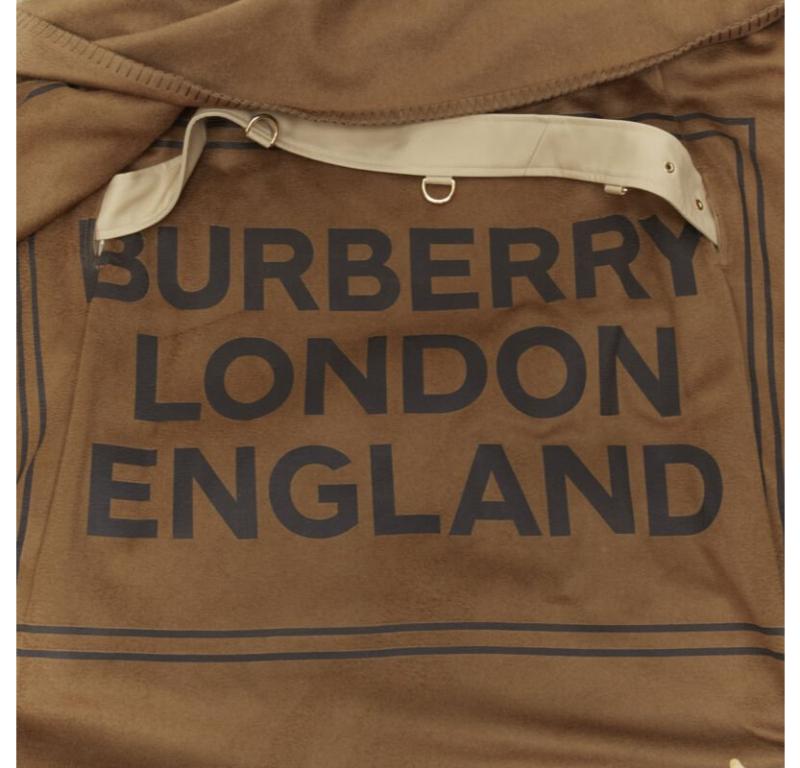 Runway Burberry Tisci cashmere logo blanket beige cotton trench coat UK4 S in vendita 6