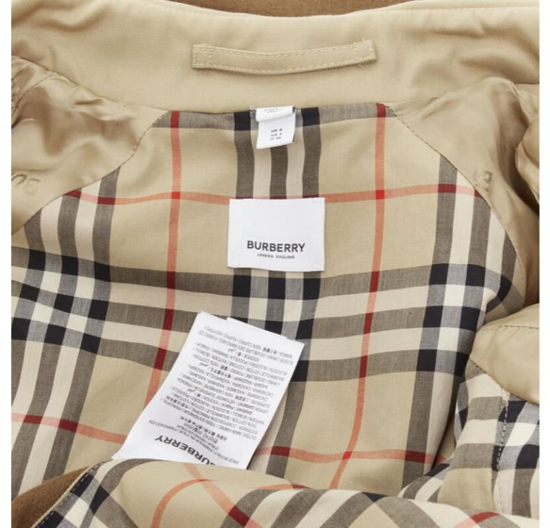 Runway Burberry Tisci cashmere logo blanket beige cotton trench coat UK4 S in vendita 7