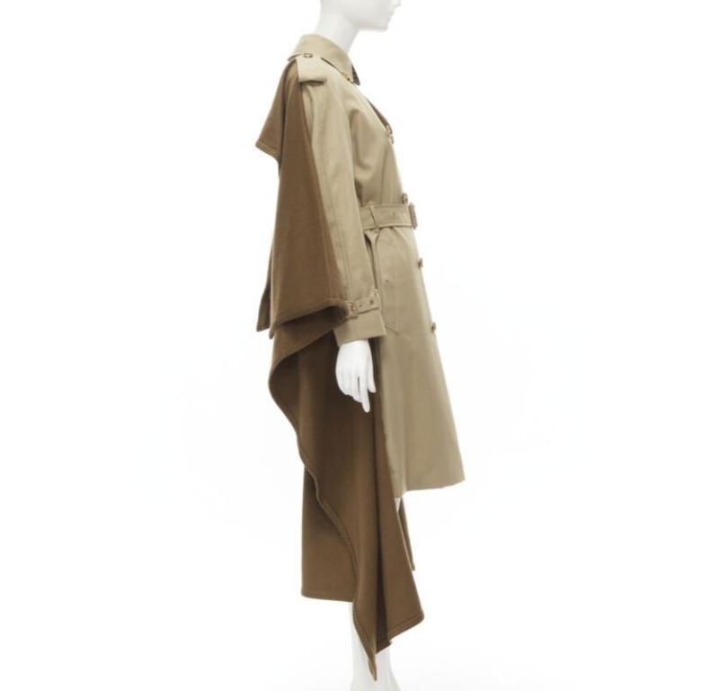 Runway Burberry Tisci cashmere logo blanket beige cotton trench coat UK4 S In condizioni ottime in vendita a Hong Kong, NT
