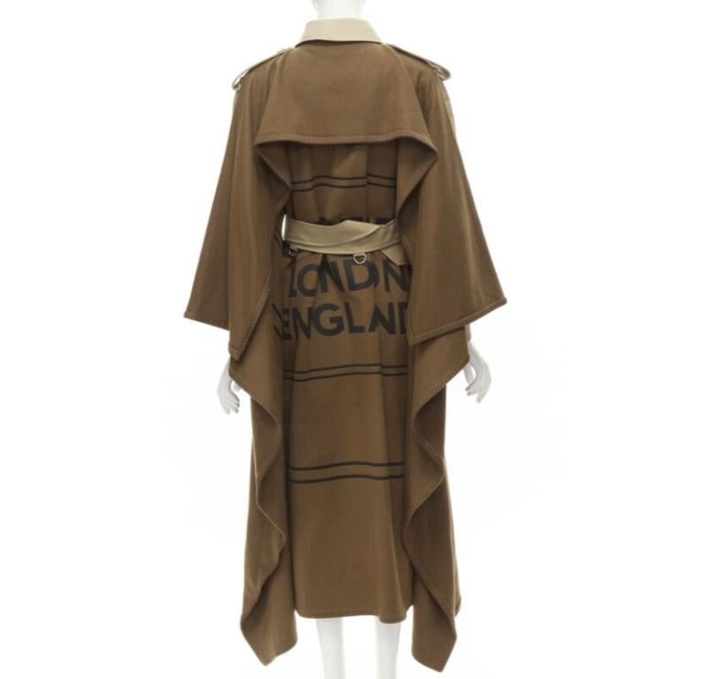 Donna Runway Burberry Tisci cashmere logo blanket beige cotton trench coat UK4 S in vendita