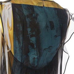 runway CALVIN KLEIN RAF SIMONS ANDY WARHOL black yellow layer midi dress IT38