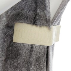 runway CELINE grey goat fur 100% cashmere leather belt tab turtleneck vest top