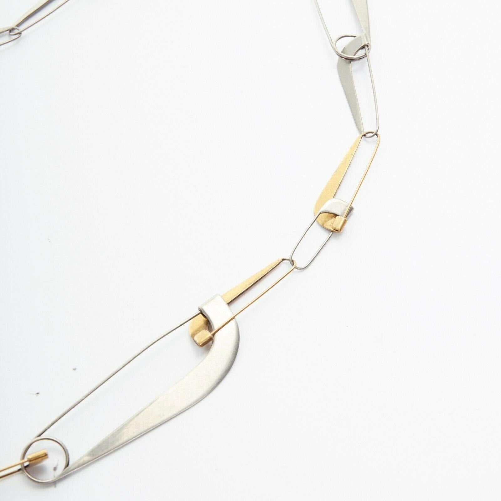 runway CELINE PHOEBE PHILO SS16 gold silver metal hardware linked necklace 2