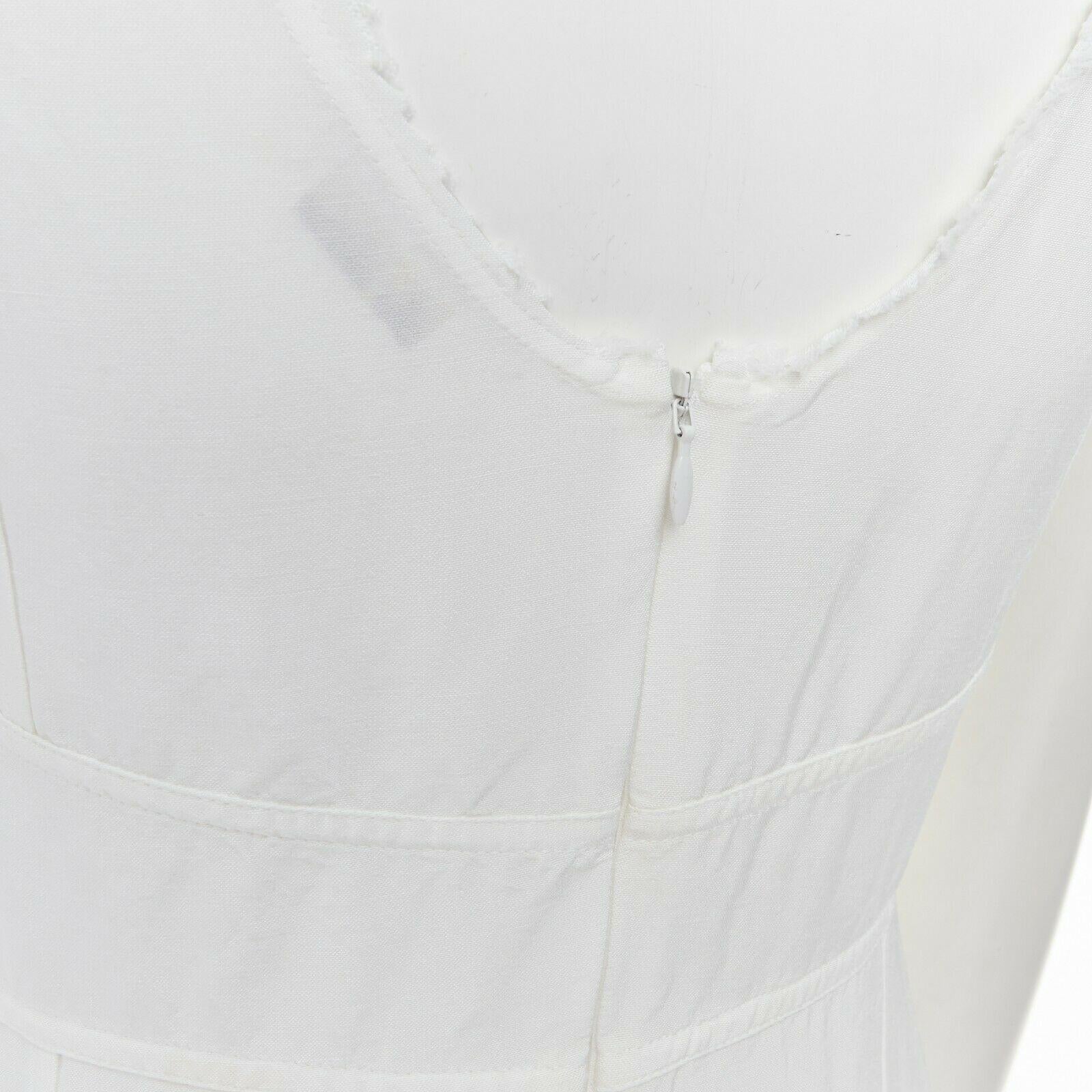 runway CELINE PHOEBE PHILO SS17 Yves Klein body print white frayed dress FR36 S 3