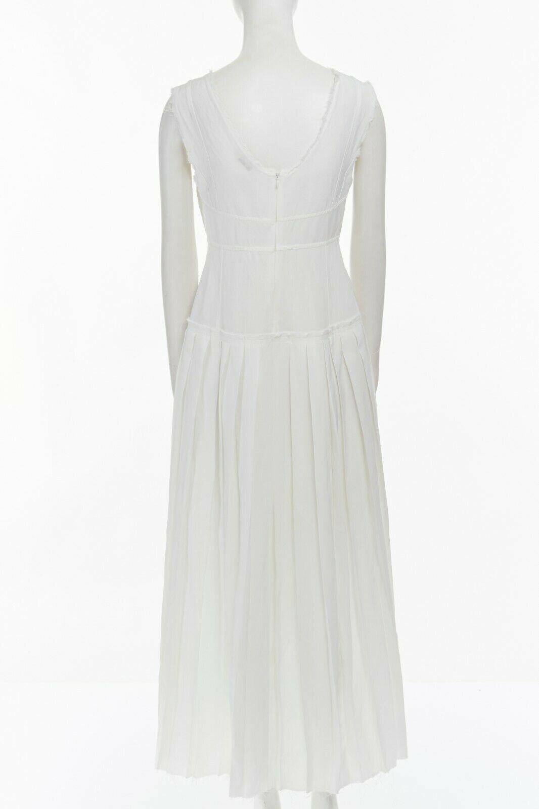 Gray runway CELINE PHOEBE PHILO SS17 Yves Klein body print white frayed dress FR36 S