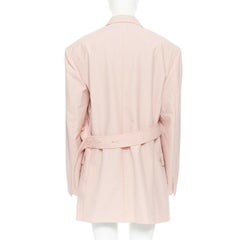 runway CELINE SS18 minimal soft pink oversized boyfriend blazer jacket FR36 S