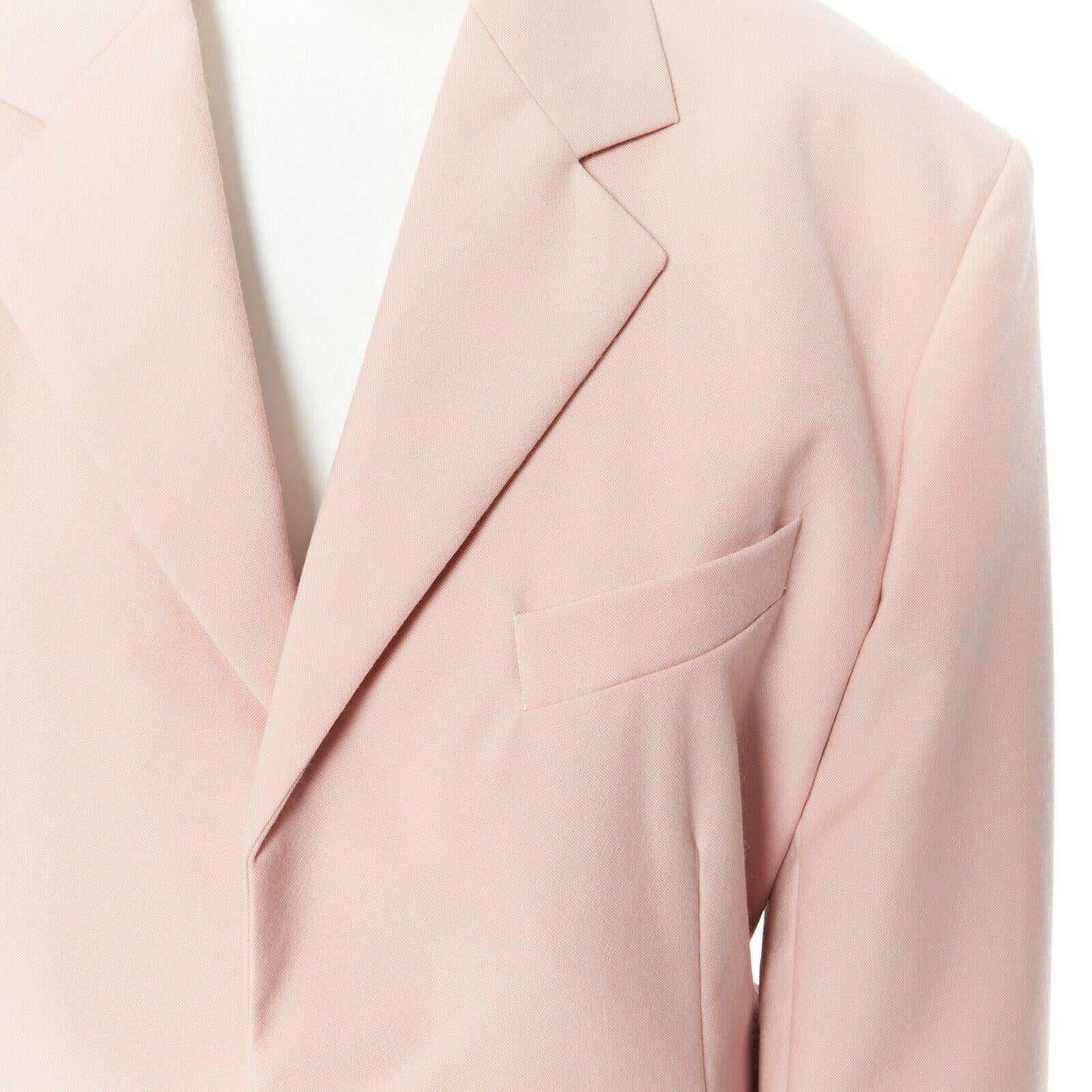 runway CELINE SS18 minimal soft pink oversized boyfriend blazer jacket FR36 S 1